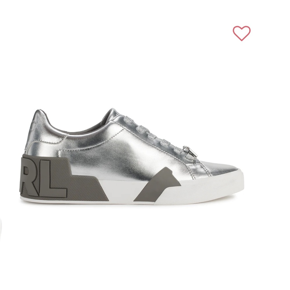 Karl Lagerfeld Paris MELORA LACE UP SNEAKER size 10 - silver